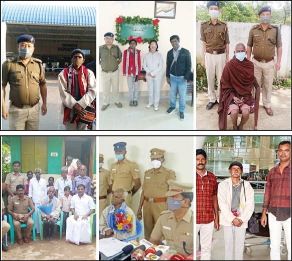 (Top): Kumaravel before leaving Nagaland. (Bottom) Reunited with his family in Pudukkottai district, Tamil Nadu on December 11.